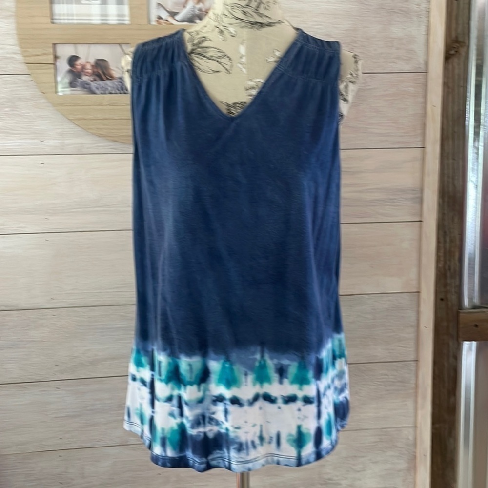 *croft & Barrow Blue Tie Dyed Top XL